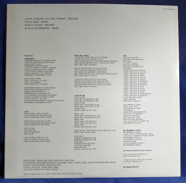 John Lennon - Plastic Ono Band NM NM